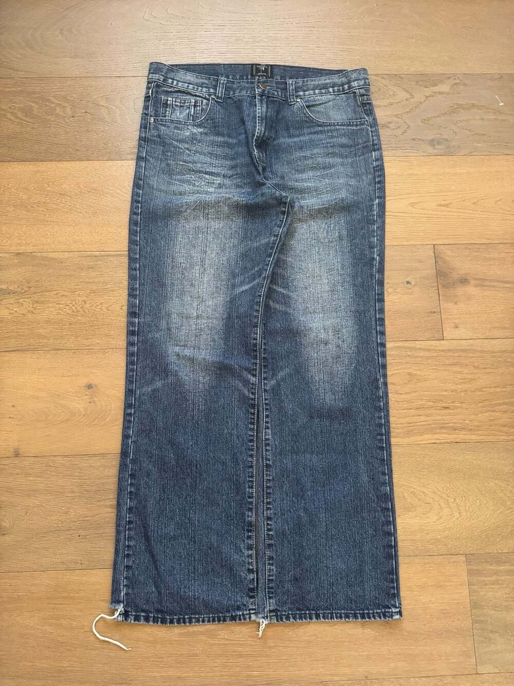 Palma Jeans Vintage Distressed Flared Denim Blue